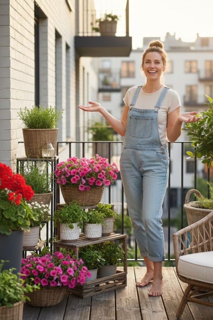 9. Create a Mini Balcony Garden with Plant Pots