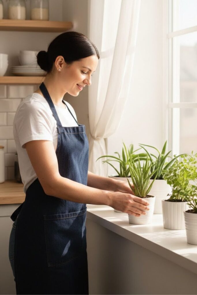 9. Decorate Window Sills with Mini Plants