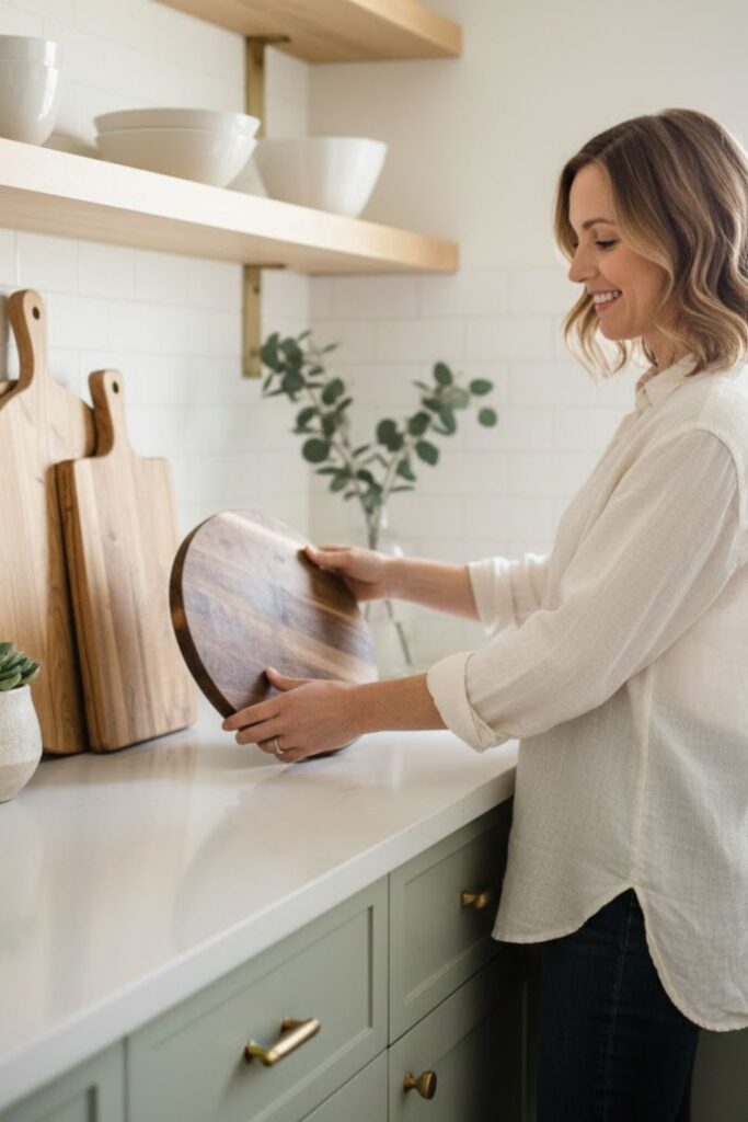9. Layered Cutting Boards for Depth