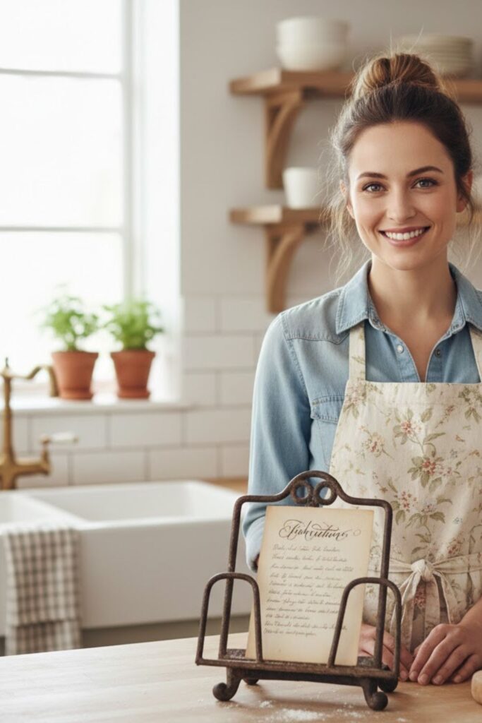 9. Open Recipe Holders with Aged Charm