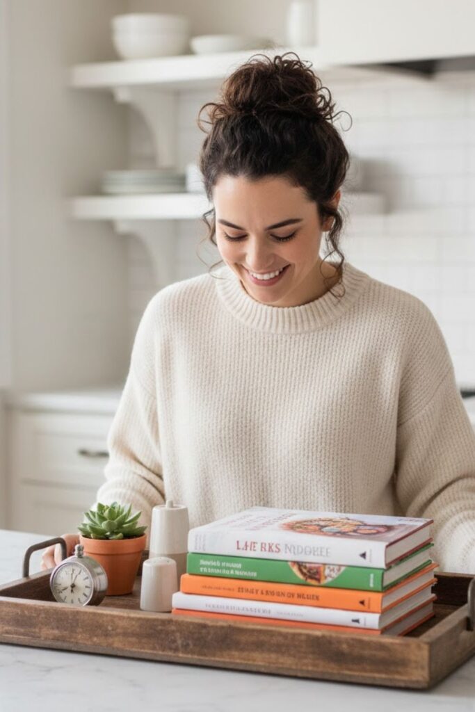 9. Tray for Cookbooks and Small Decor