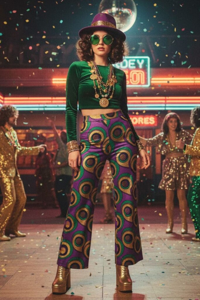 6. Retro Mardi Gras Outfit