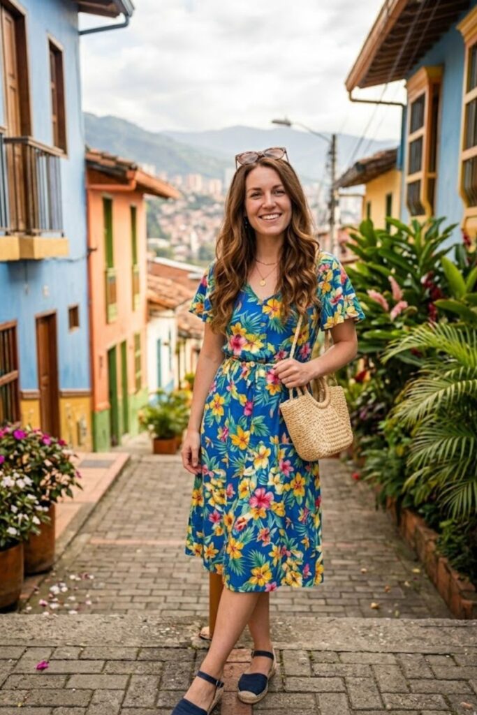10. Floral Dress with Espadrilles