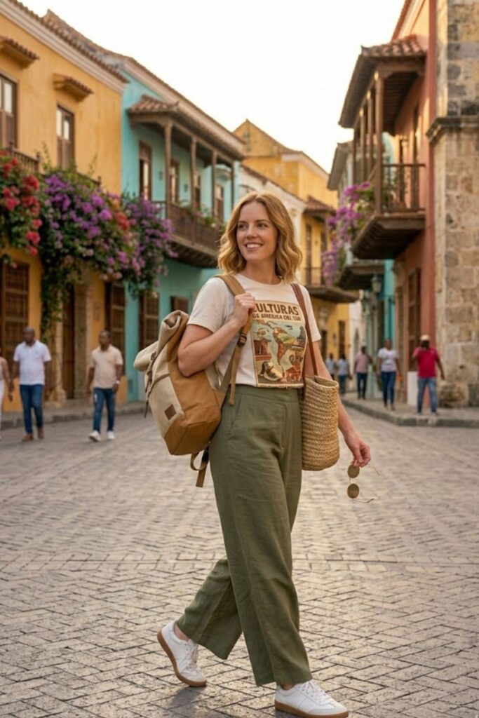 10. Graphic Tee with Relaxed Trousers