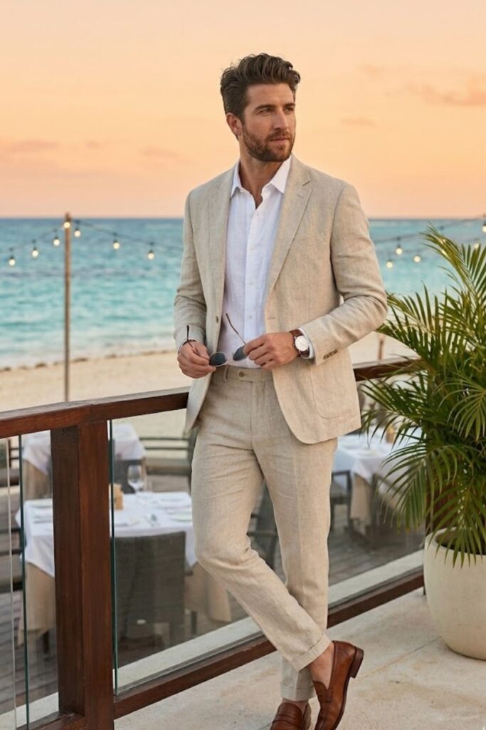 10. Lightweight Linen Suit for Beach Dinner