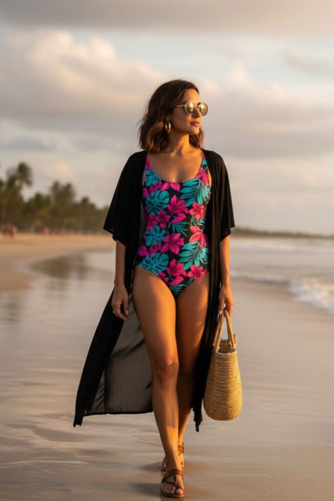 11. Caped Swimsuit with Cover-Up