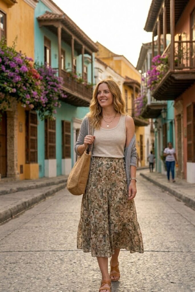 11. Long Skirt with Basic Top