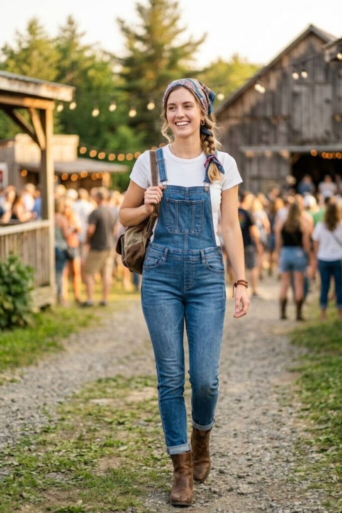 11. Overalls and Fitted Tee