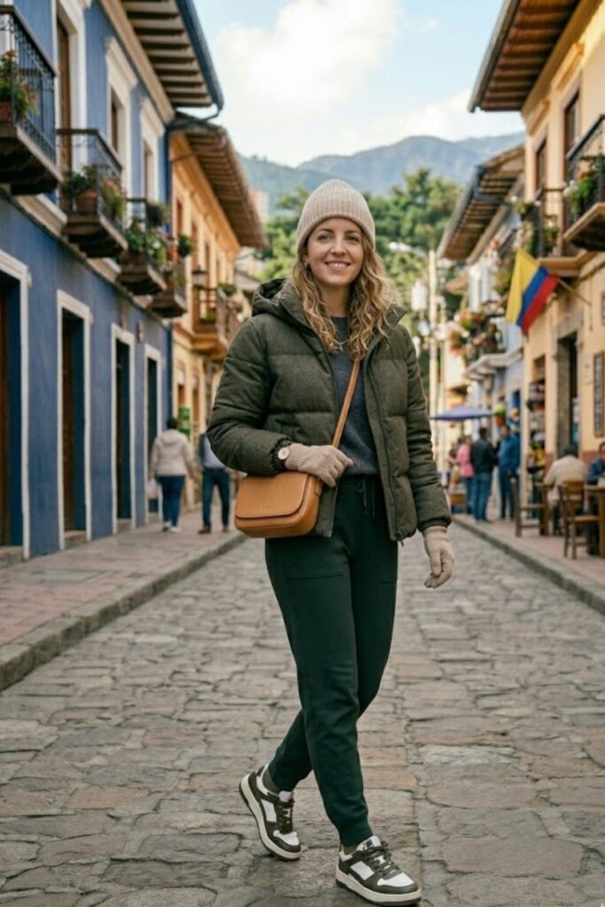 11. Puffer Jacket with Joggers