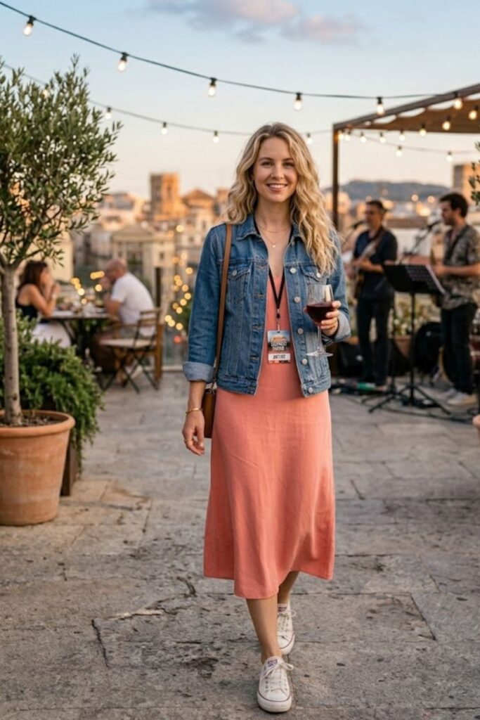 11. Slip Dress with Denim Jacket