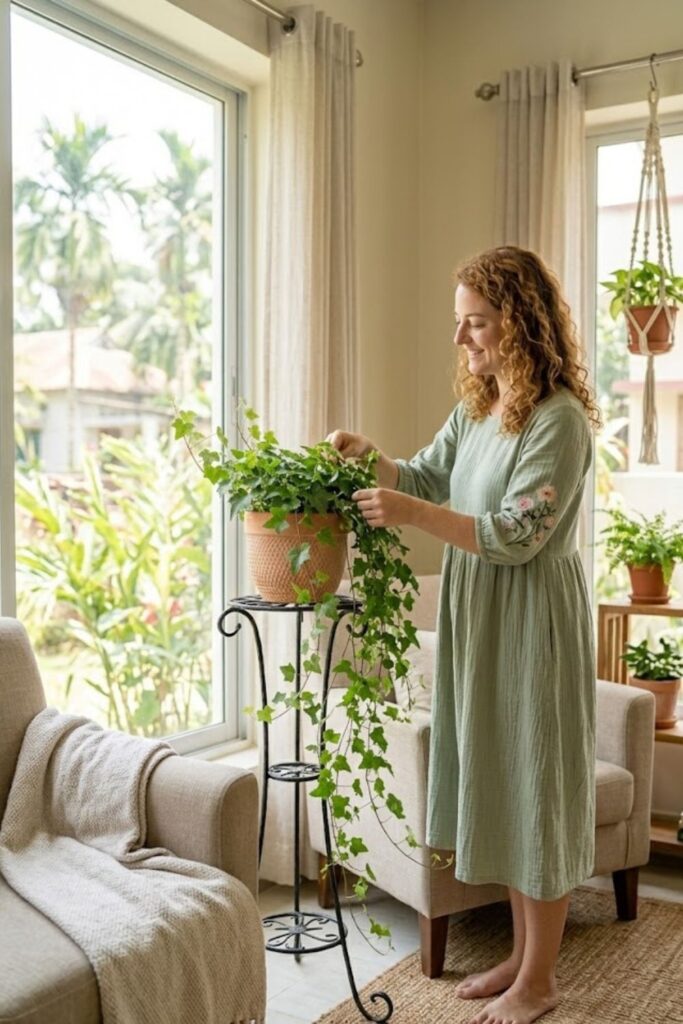 11. Style Ivy on a Plant Stand