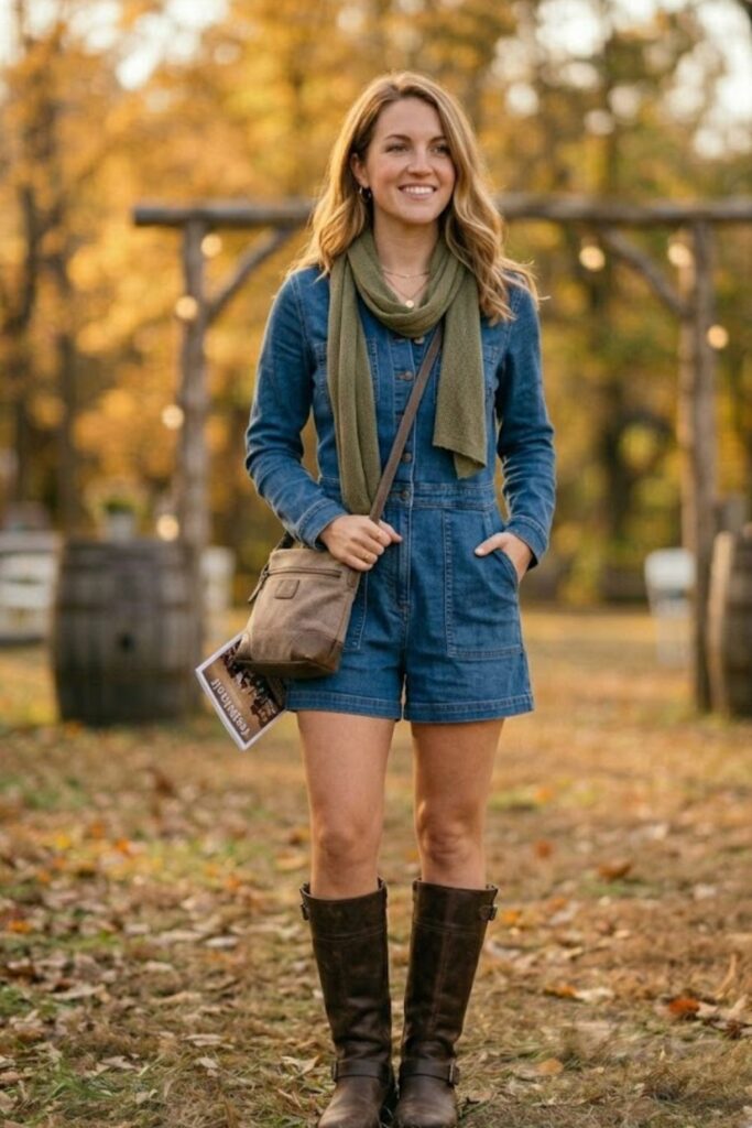 12. Country Romper with Tall Boots