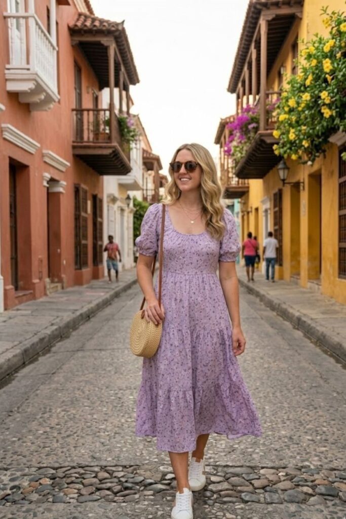 12. Midi Dress with Sneakers