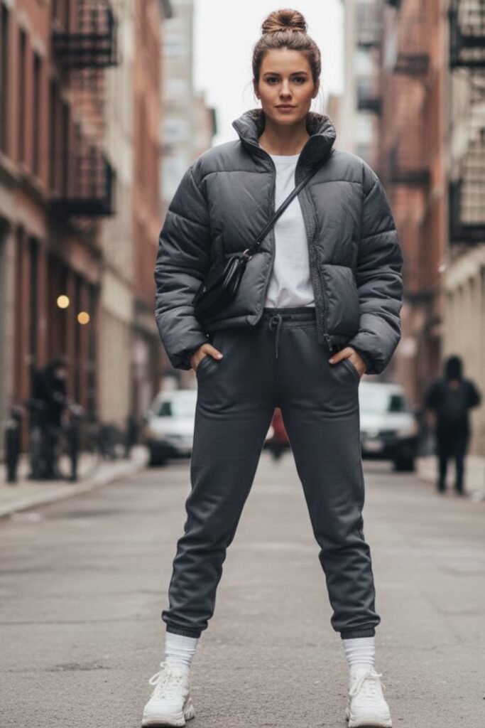 13. Puffer Jacket with Joggers