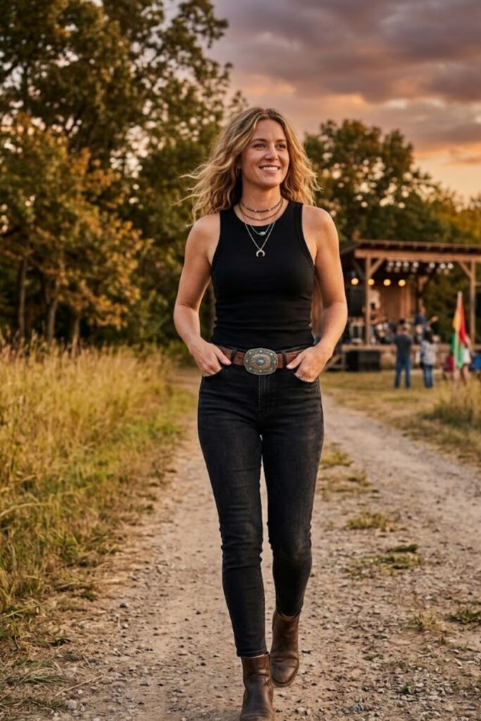 13. Tank Top and Statement Belt