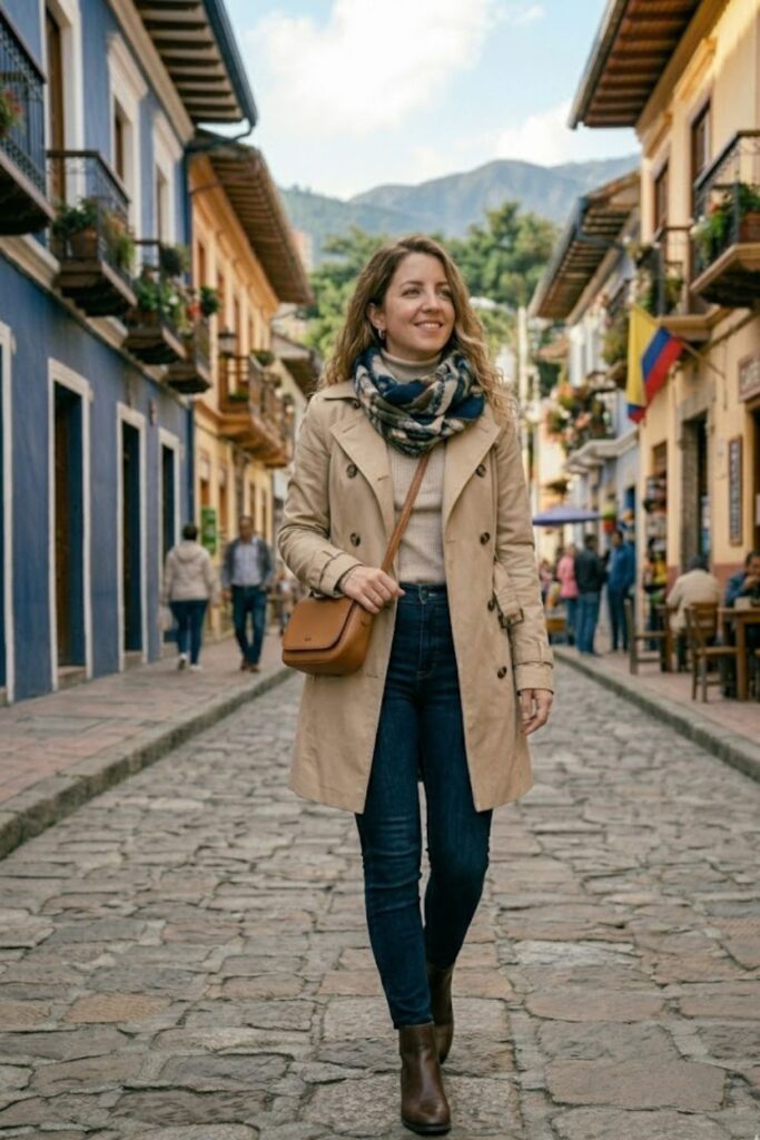 13. Trench Coat with Skinny Jeans