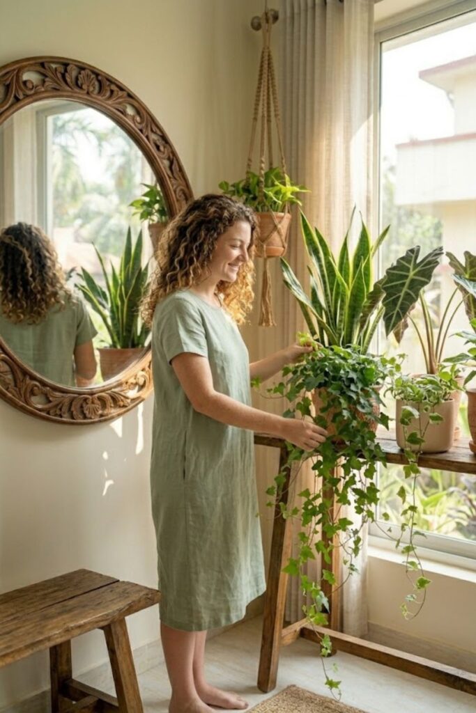 14. Build a Layered Plant Shelf with Ivy