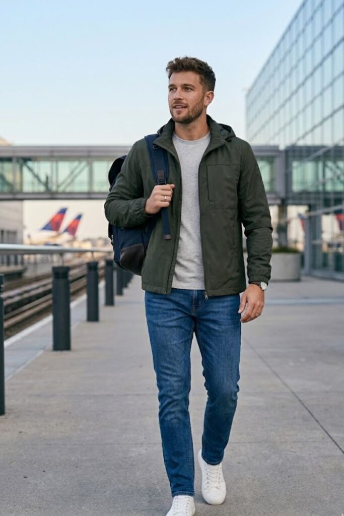 14. Light Jacket with Casual Outfit