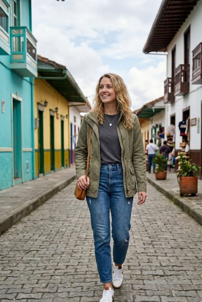 14. Lightweight Jacket with Casual Outfit