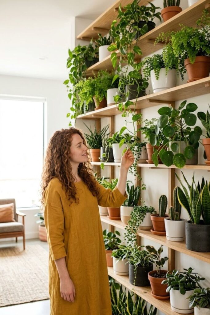 15. Build a Full Plant Shelf Wall
