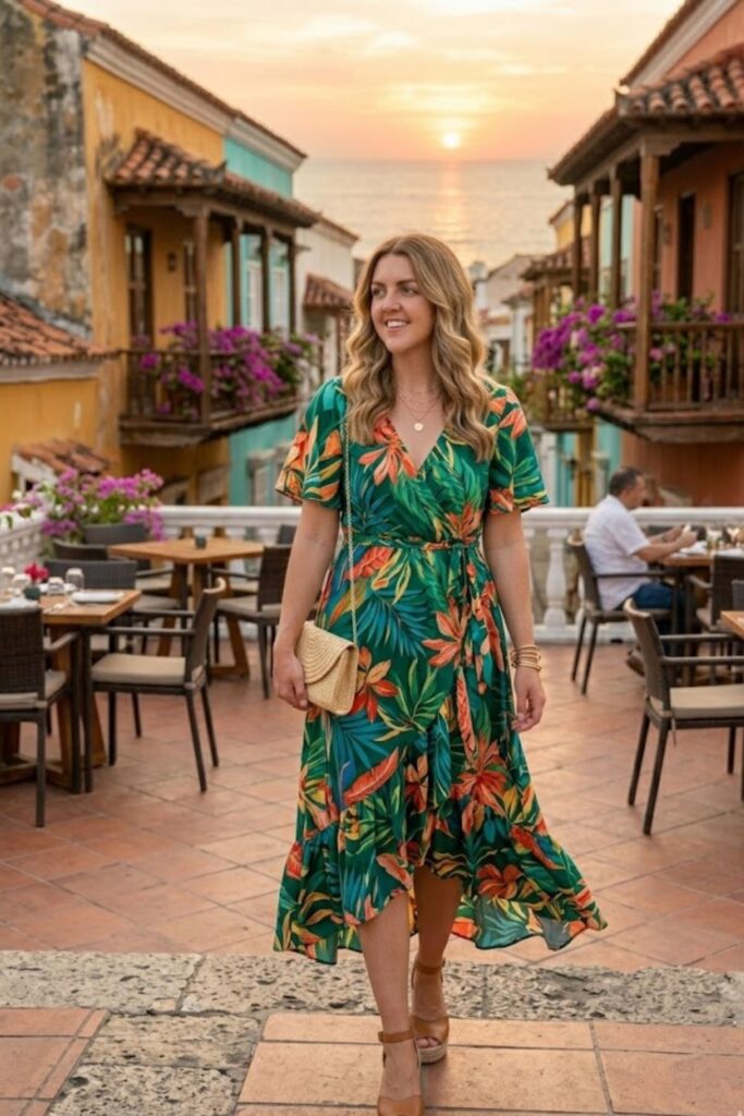 15. Elegant Evening Dress with Wedges