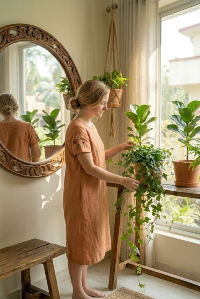 15. Mix Real and Faux Ivy for Fullness