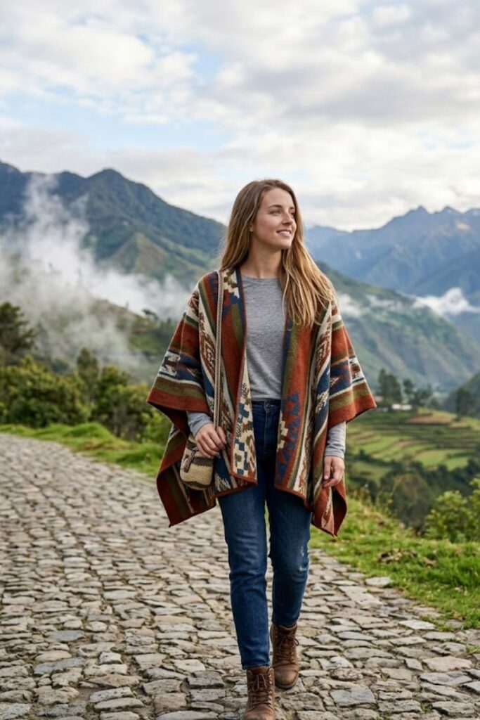 15. Traditional Ruana with Casual Clothing