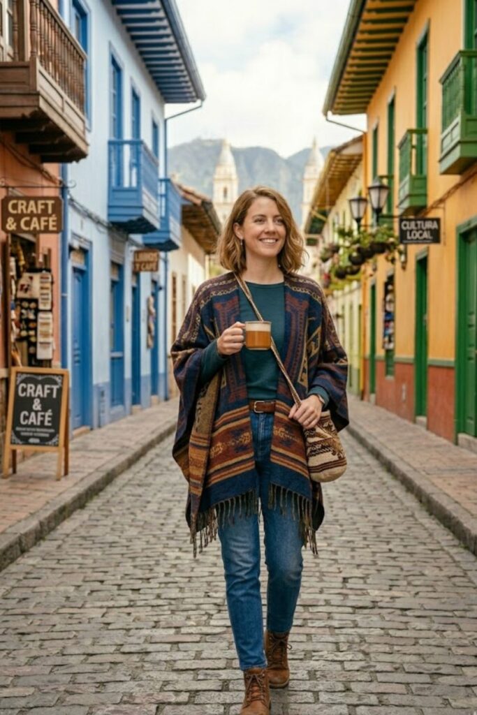 15. Traditional Ruana with Casual Clothing