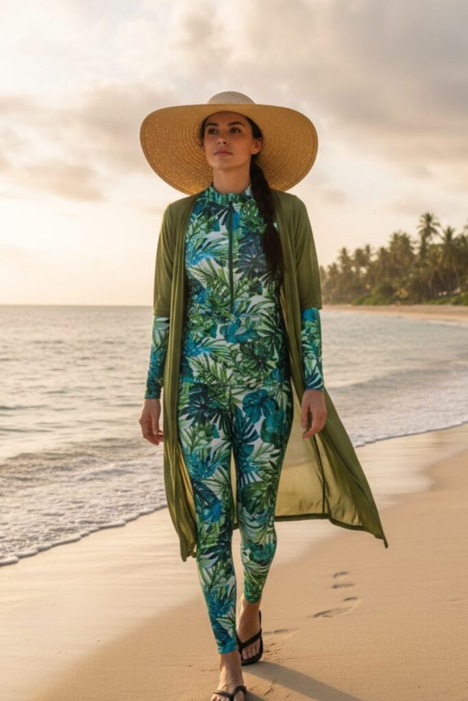 2. Long-Sleeve Swim Shirt with Swim Leggings