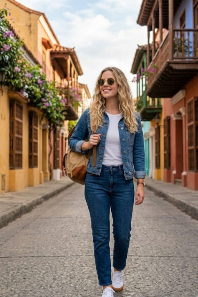 3. Classic Jeans with a Cotton T-Shirt