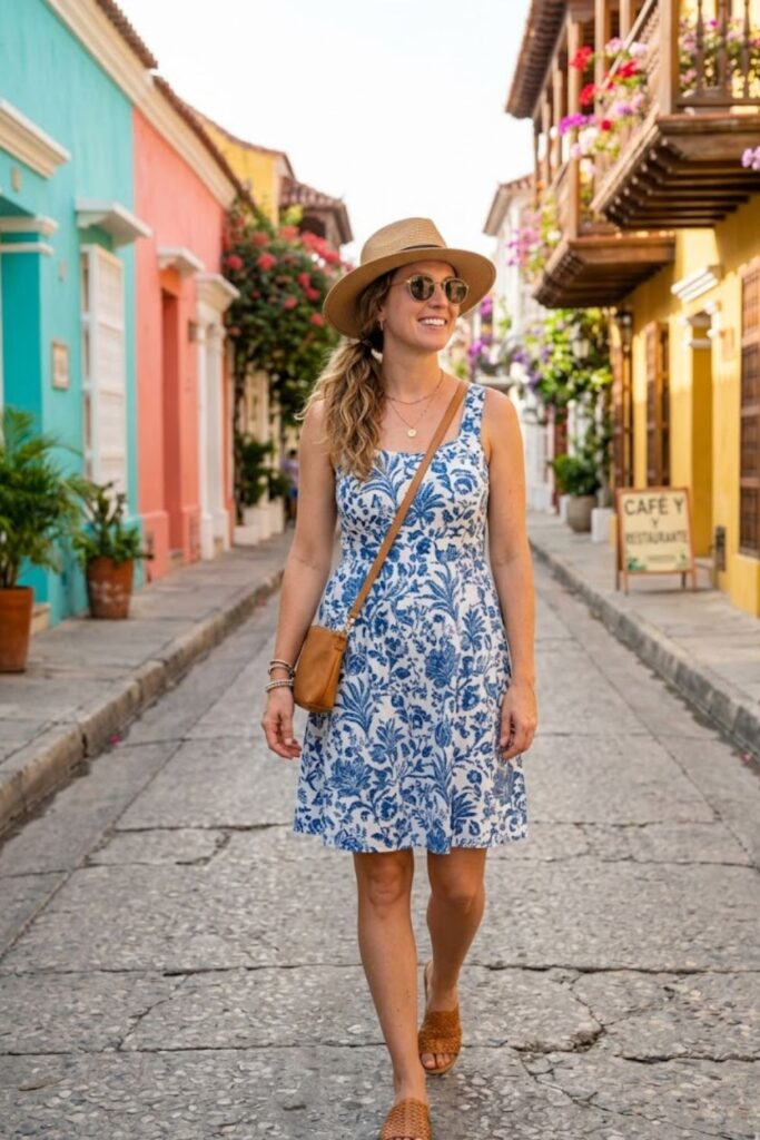 4. Sleeveless Sundress with Sandals