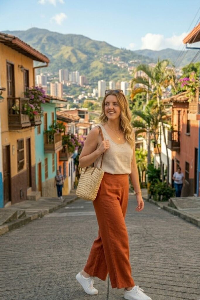 4. Tank Top with Wide-Leg Pants