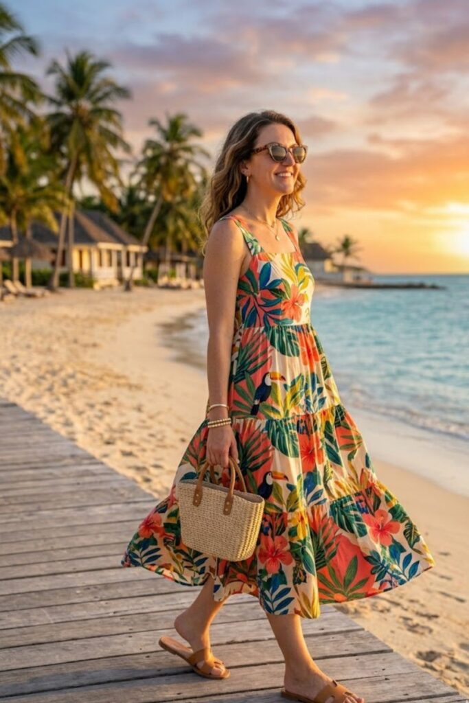 5. Tropical Print Sundress