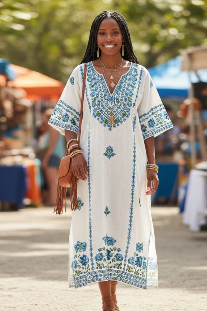 6. Boho Tunic with Sandals