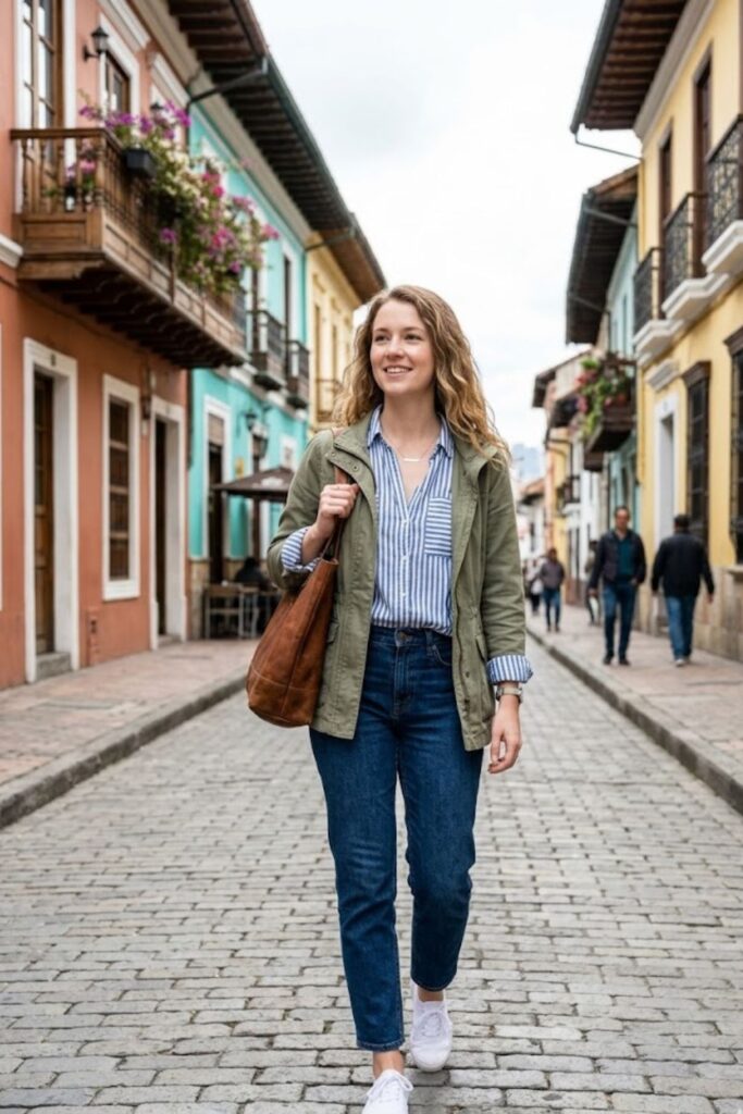 6. Casual Button-Up Shirt with Jeans