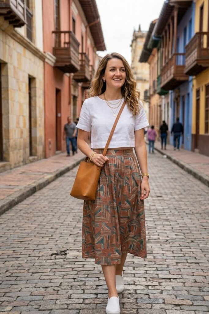 6. Crop Top and High-Waist Skirt