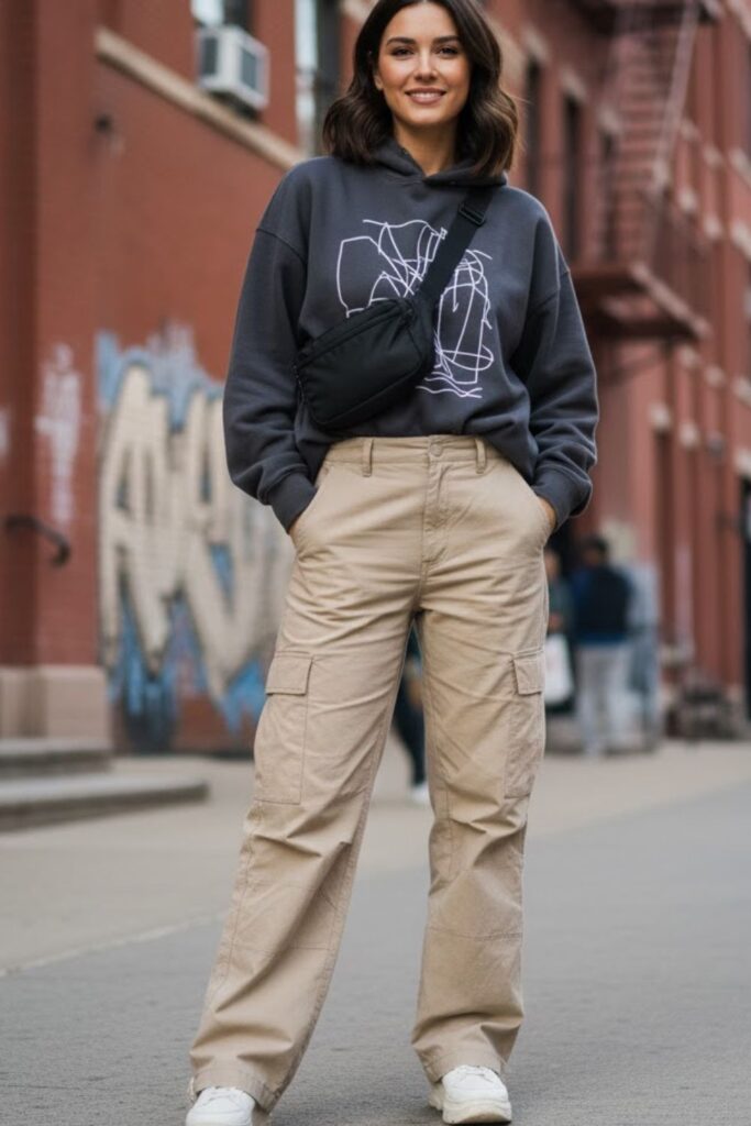 6. Graphic Hoodie with Wide-Leg Pants