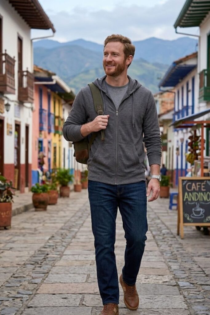 6. Lightweight Hoodie with Jeans