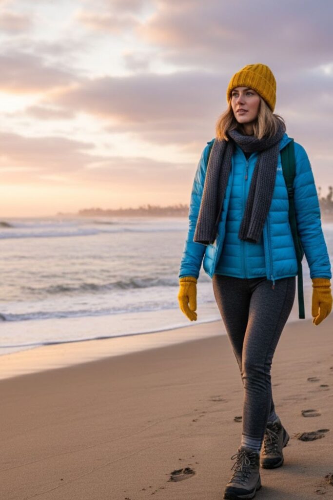 6. Puffer Jacket with Leggings