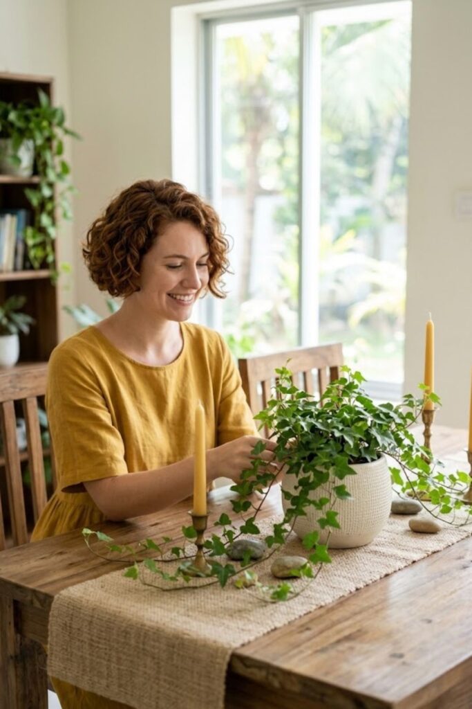 6. Use Ivy as a Table Centerpiece