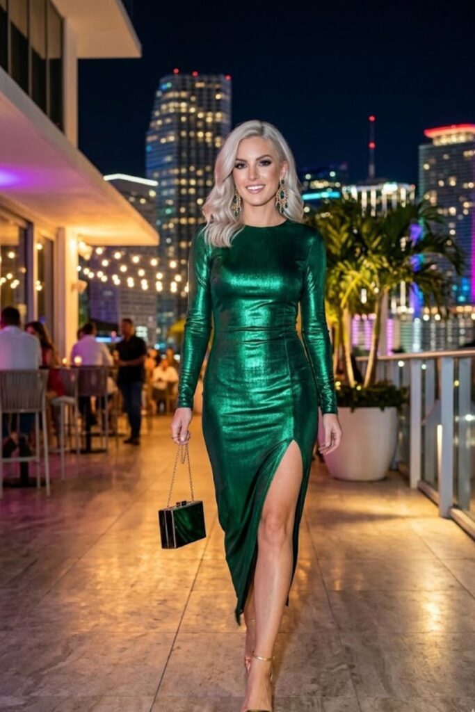 7. Bodycon Dress with Heels