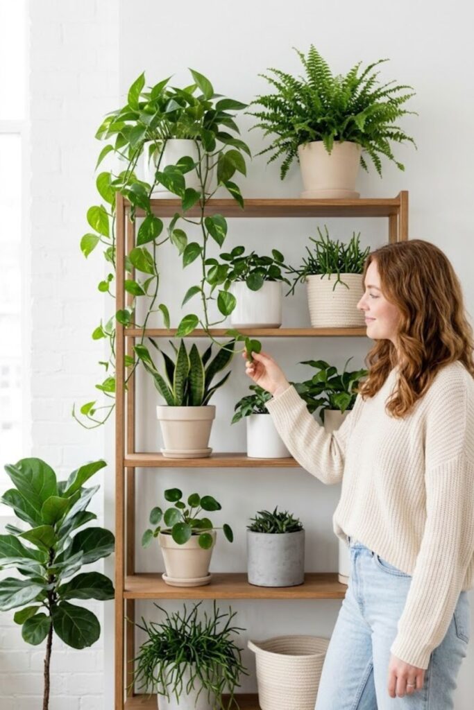 7. Design a Monochrome Green Shelf