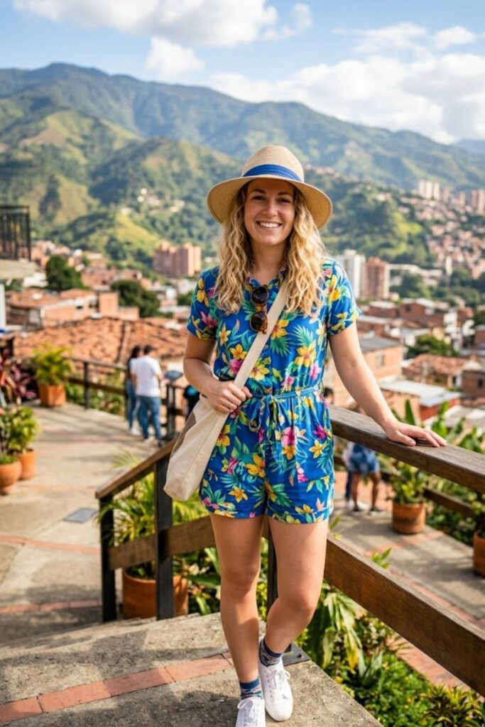 7. Romper with Casual Sneakers
