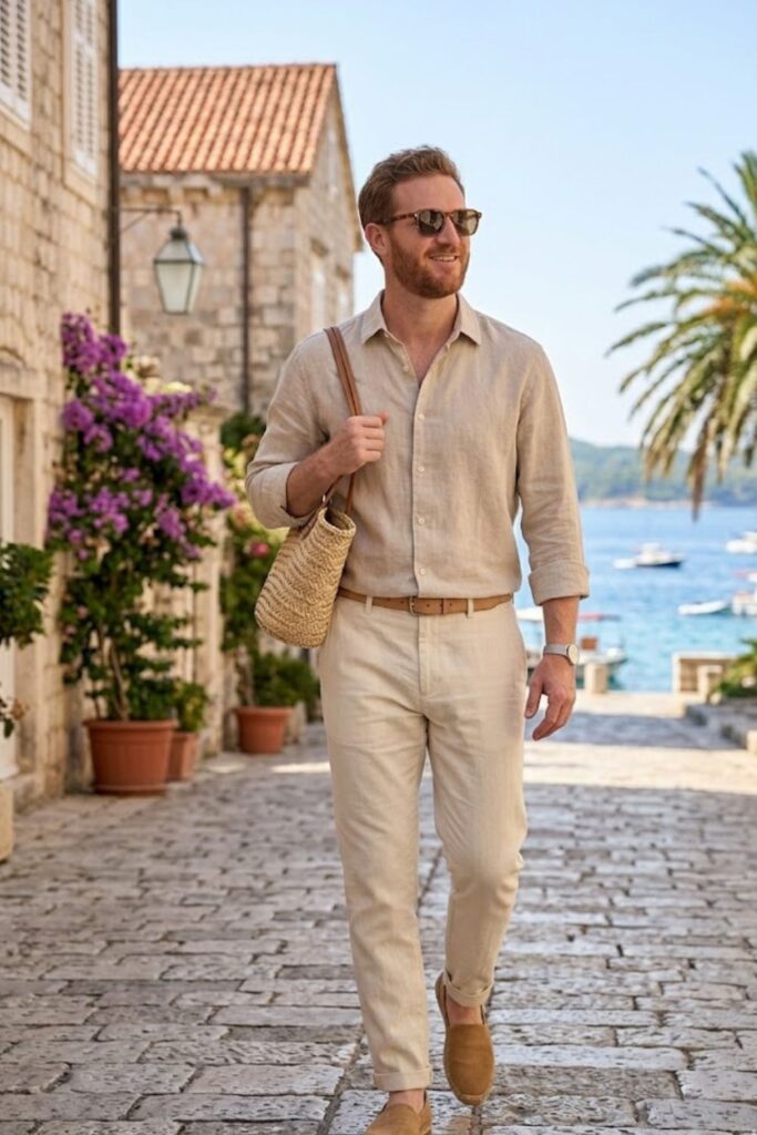 8. Linen Shirt with Linen Pants