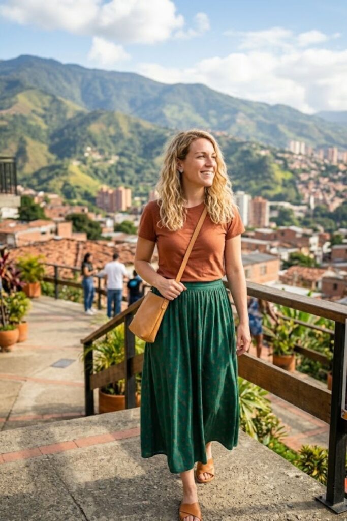 8. Long Skirt with Basic Tee