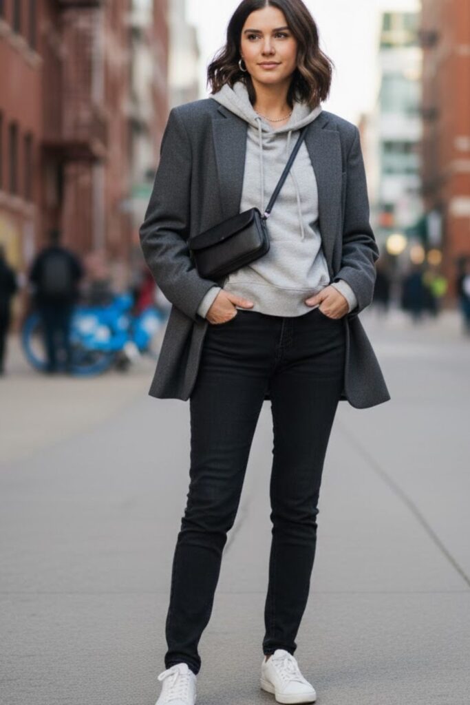 8. Oversized Blazer with Hoodie