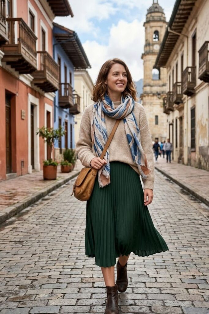 8. Sweater with Midi Skirt