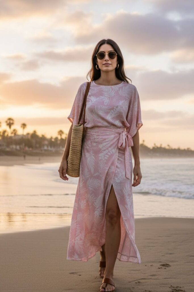 8. Wrap Maxi Skirt with Blouse